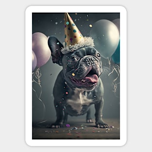 Black French Bulldog Birthday Card #2 Sticker